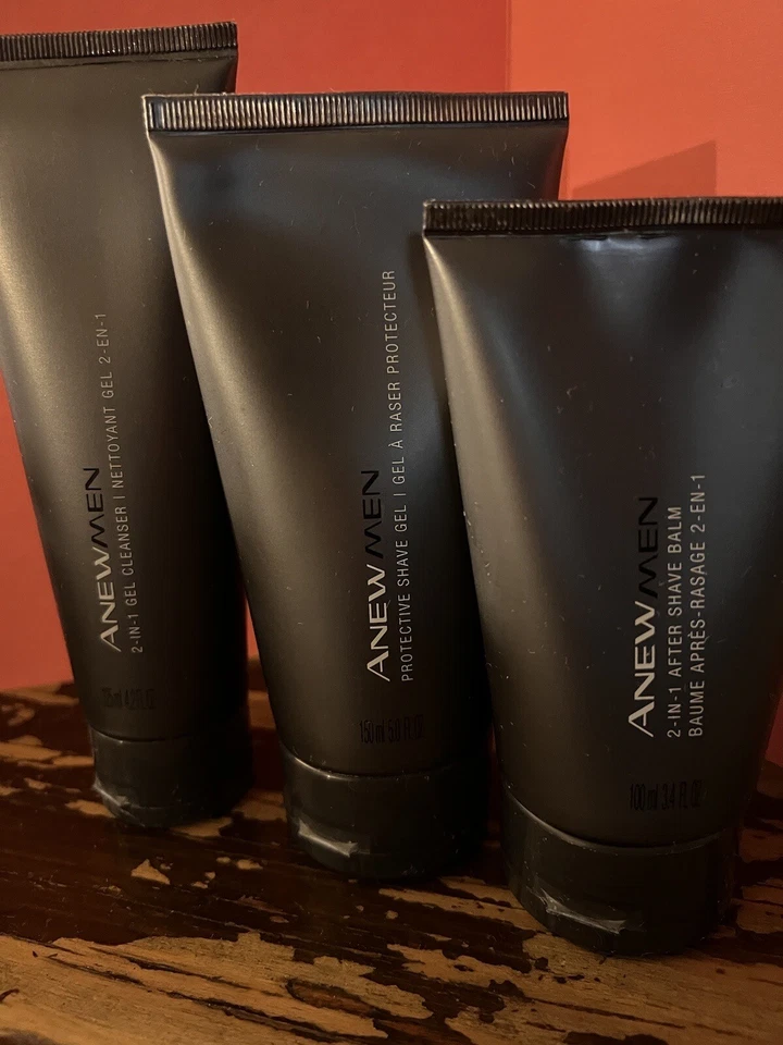 AVON ANEW MEN 2 EM 1 GEL LIMPADOR, BÁLSAMO PÓS-BARBA, GEL PROTETOR DE BARBEAR (3 PEÇAS) - Imagem 2 de 4