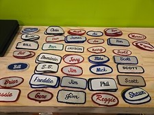 Vintage Embroidered Work Uniform Name Tag Badge Patch Sew On Mechanic You Pick