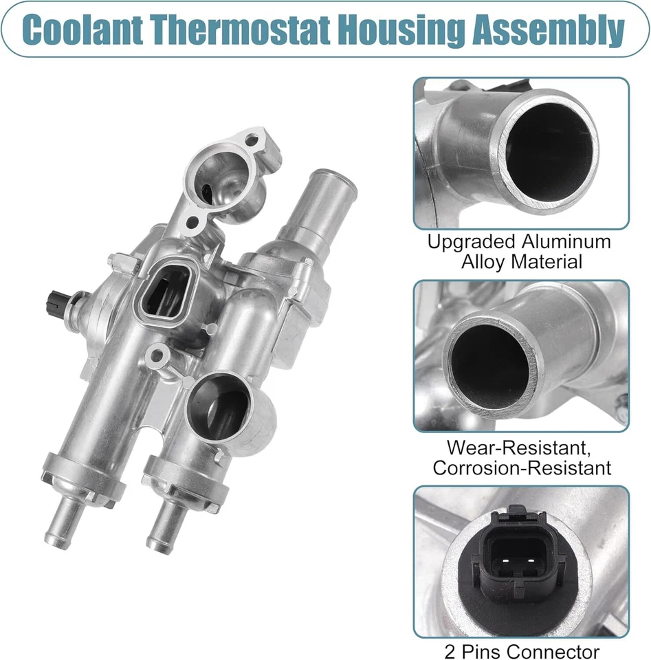 Conjunto de carcasa de termostato de aluminio para 07-12 Dodge Caliber 07-17 Jeep Compass Foto 3 de 4