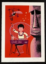 Don Ho SHAG PRINT Silkscreen Serigraph Unframed Hand Signed Aloha by Don Ho 2003