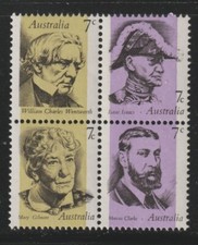 Australia 1973 Sc # 549a Famous Australians Block of 4 MNH OG
