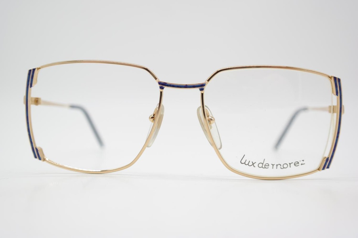 Lunettes Vintage Lux De Morez Alicia - Monture Or Bleu Carrée, Neuf Sans étiquette