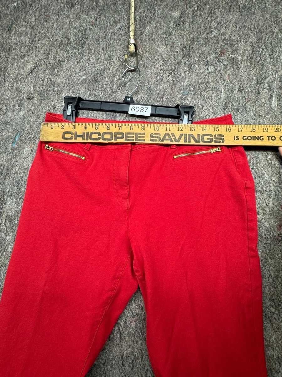 The So Slimming Pants by Chico's Crop Red Denim Jeans Ankle The So Slimming Pants by Chico's Crop Red Denim Jeans Ankle