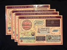 Hershey's Chocolate Laminated Placemats 1974 Vintage Collectors Piece Lot of 4