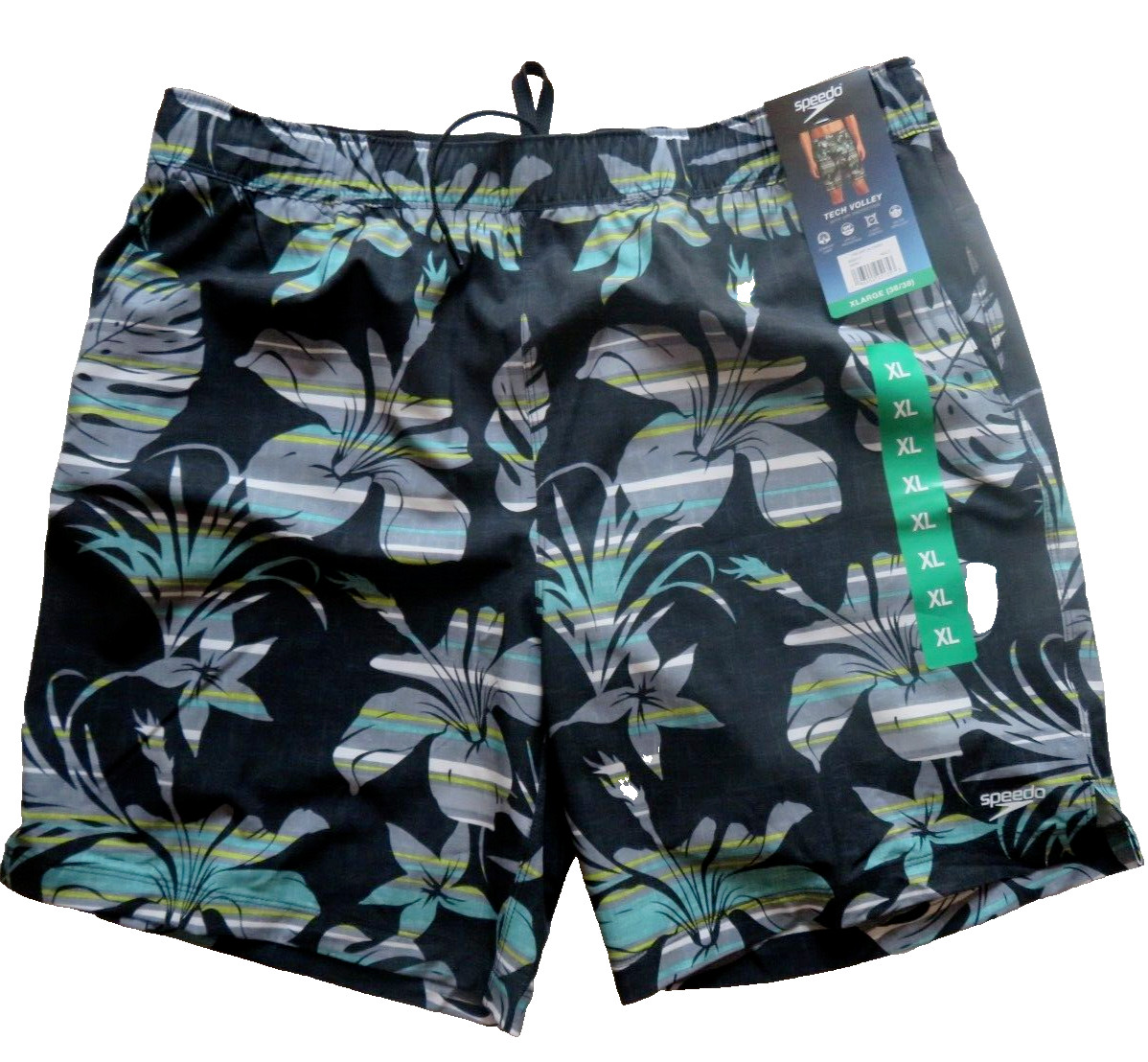 Мужские плавки Speedo Tech Volley черного цвета с цветочным рисунком - Sz XL 4390₽