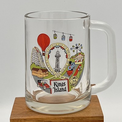 Vintage Kings Island Theme Park Souvenir Glass Beer Mug Clear