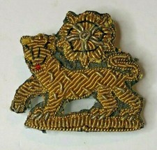 1896 & later York & Lancaster Regiment Bullion Wire Collar Badge 32 x 30 mm L/H