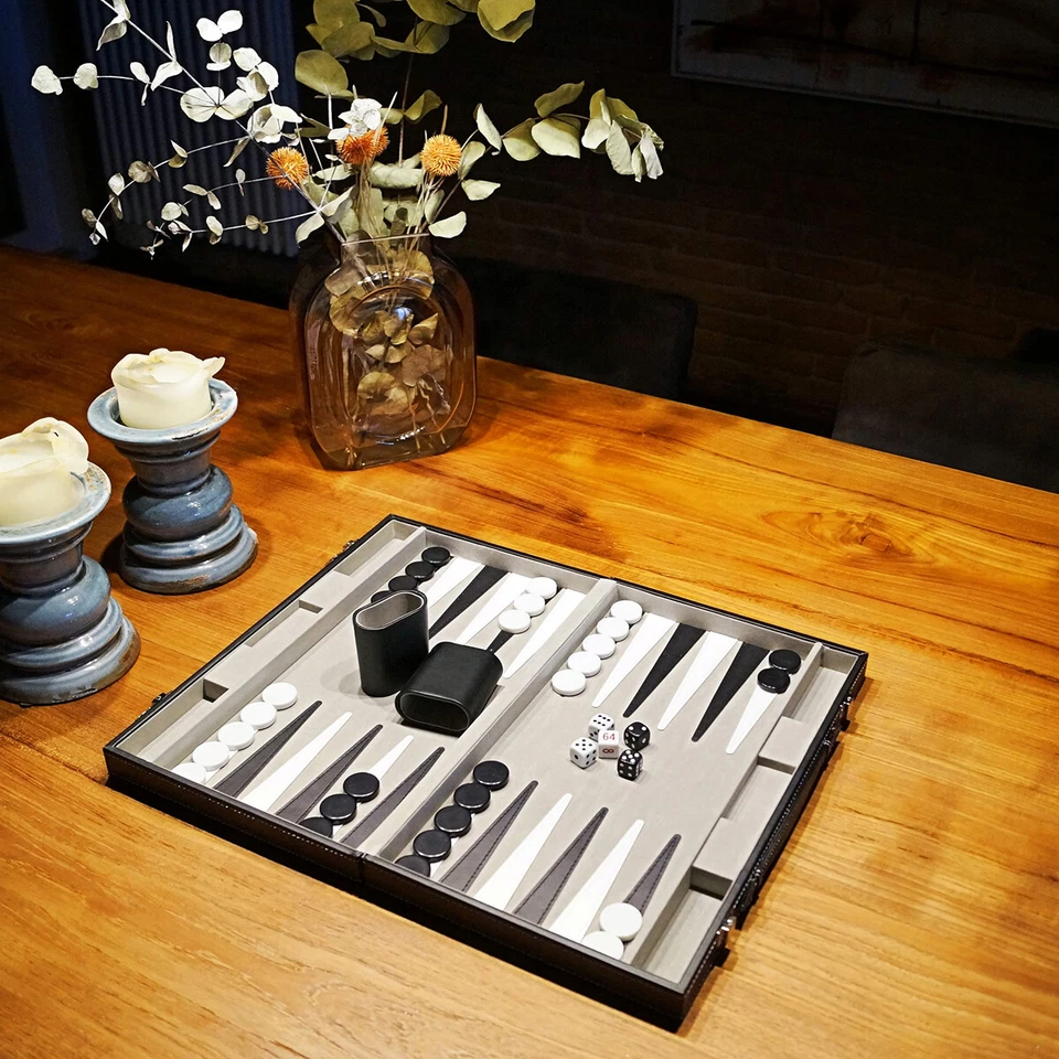 PrimoGames Koffer Backgammon Attaché Kunstleder -  48 x 38 cm groß - Bild 2 von 4