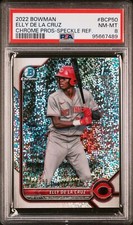 2022 Bowman Chrome Prospects Elly De La Cruz Speckle Refractor /299 #BCP50 PSA 8