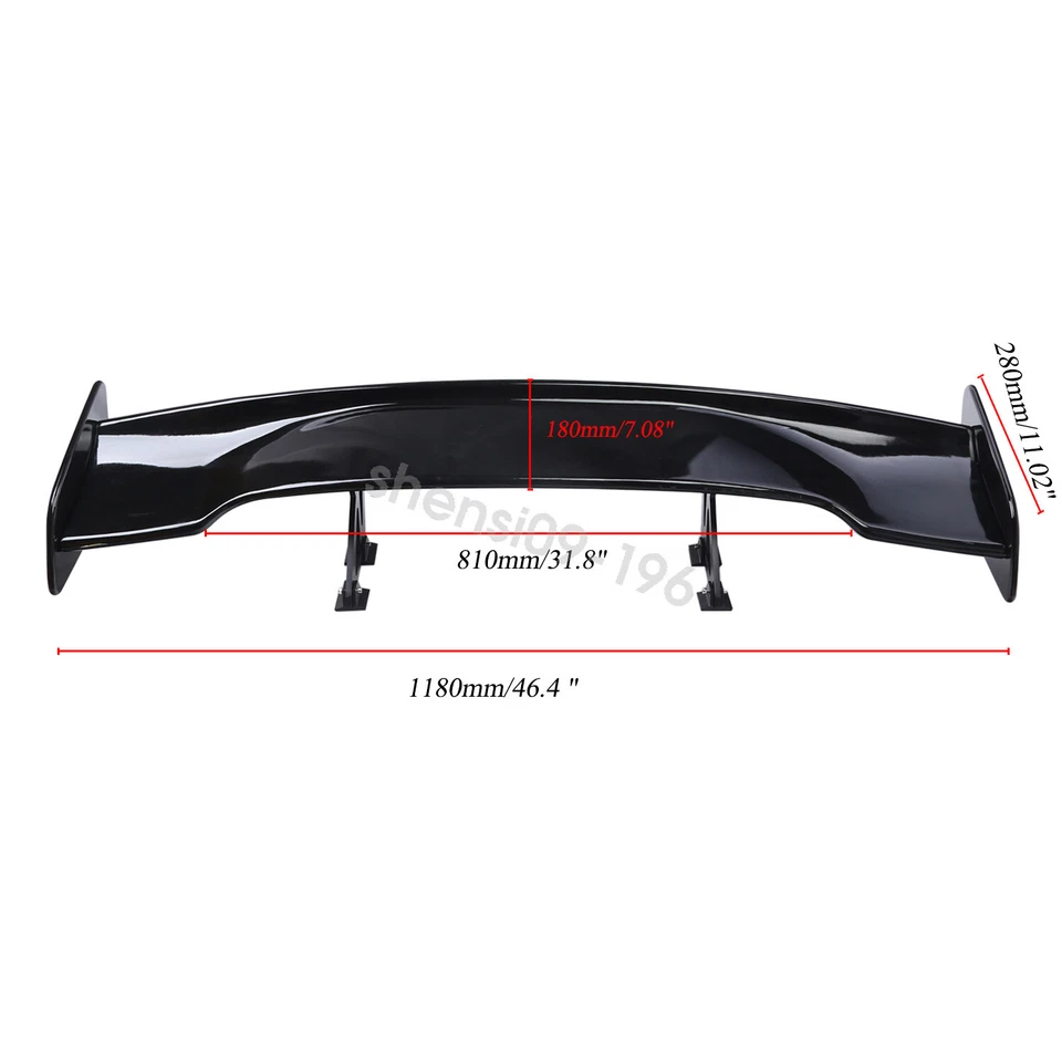 46" Glossy Black GT Style Rear Car Trunk Lip Spoiler For Nissan 240SX 1989-1998 - Image 2 of 4