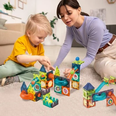 SINOMUND 98Stk Magnetische Bausteine Magnet Konstruktion Bauen Blöcke Murmelbahn Set 6CM