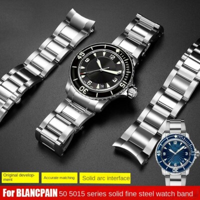 23mm Butterfly Buckle Strap For Blancpain Fifty Fathoms Automatique 50 5015 Band