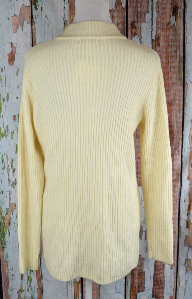 Suéter Gargantilla Cuello Simulado Kensie Top Tejido Acanalado Manga Larga Marfil M Foto 4 de 4