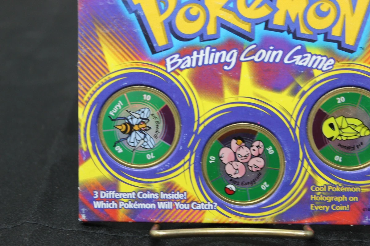 Hasbro Pokemon Battling Coin Game 3 Unique Coins 1999 for sale