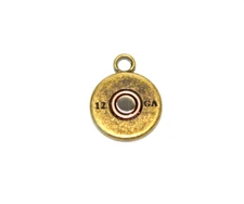 New 12 Gauge Shotgun Shell Brass Bullet Head Pendant Charm Gold 7/8" Tag Marker