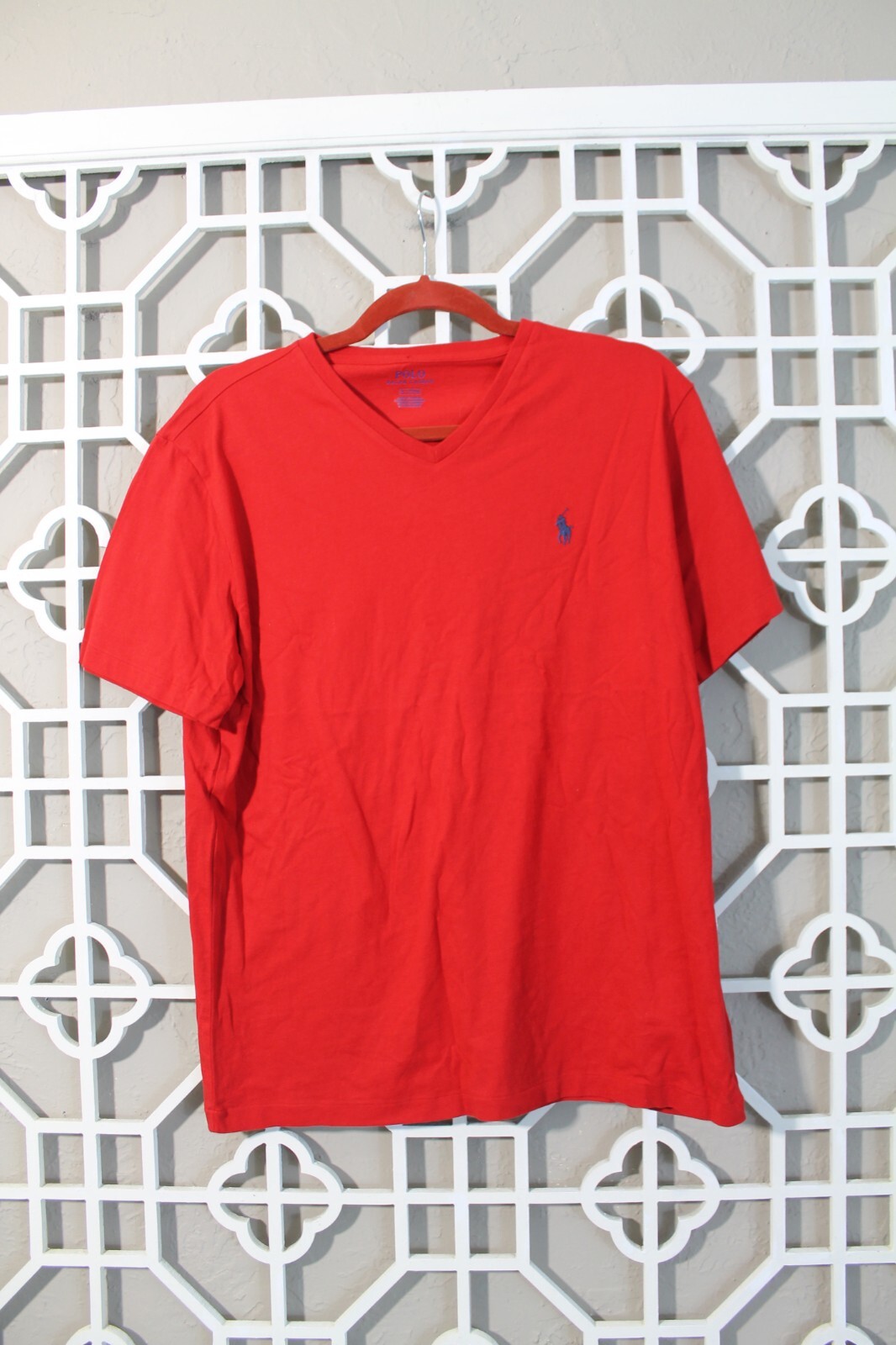 Ralph Lauren Camicia Uomo M Rosso Blu Pony Casual Outdoor Cotone Logo Uomo