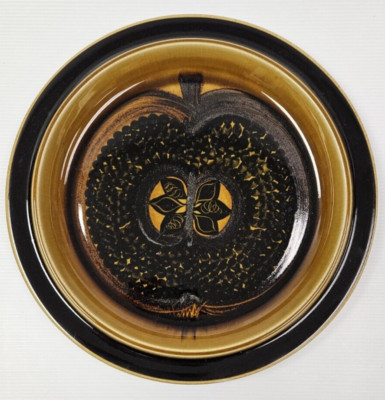 BROWN Apple Arabia Finland Fructus 13'' Stoneware Round Platter Chop Plate ''GOG''