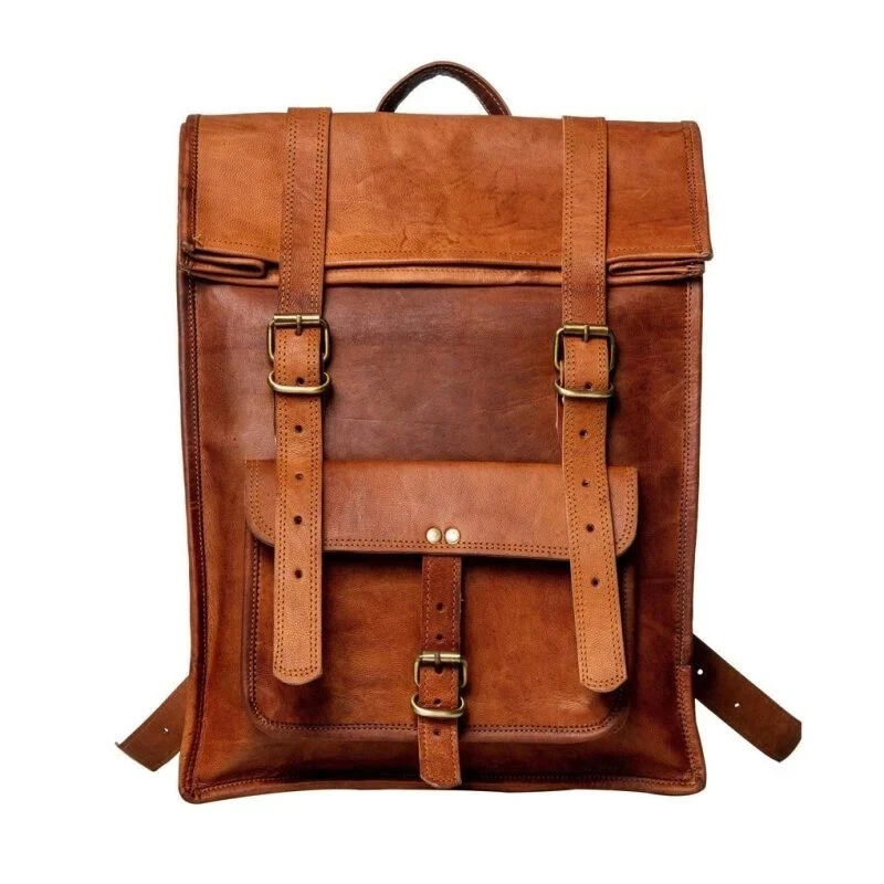 New Genuine Leather Back Pack Rucksack Travel Bag For Men's and Women's