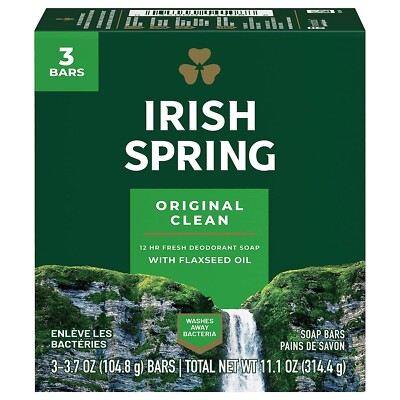 Irish Spring Deo Seife - Original (Packung 1) 3 Stangen (105ml Seife)