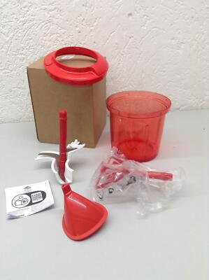 Tupperware Erweiterung Extra Chef 1,35 L rot mit 3er Messer, Quirl, Trichter Neu