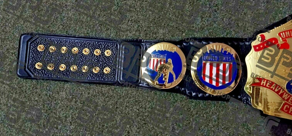 Cinturón campeón de lucha de peso pesado NWA Estados Unidos placa de zinc de 4 mm de grosor Foto 3 de 4