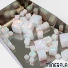 WHITE SYNTHETIC LAB CREATED OPAL CUBE LOOSE BEADS  FULL DRILLED 3mm-8mm WP002B2