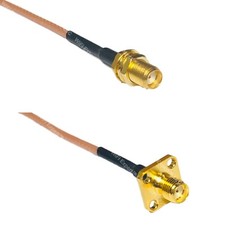 RG316 SMA FEMALE to SMA FEMALE FLANGE RF Cable Rapid-SHIP LOT