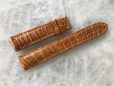 18mm/16mm Genuine Real Cognac Ostrich Leather Padded Watch Strap Band