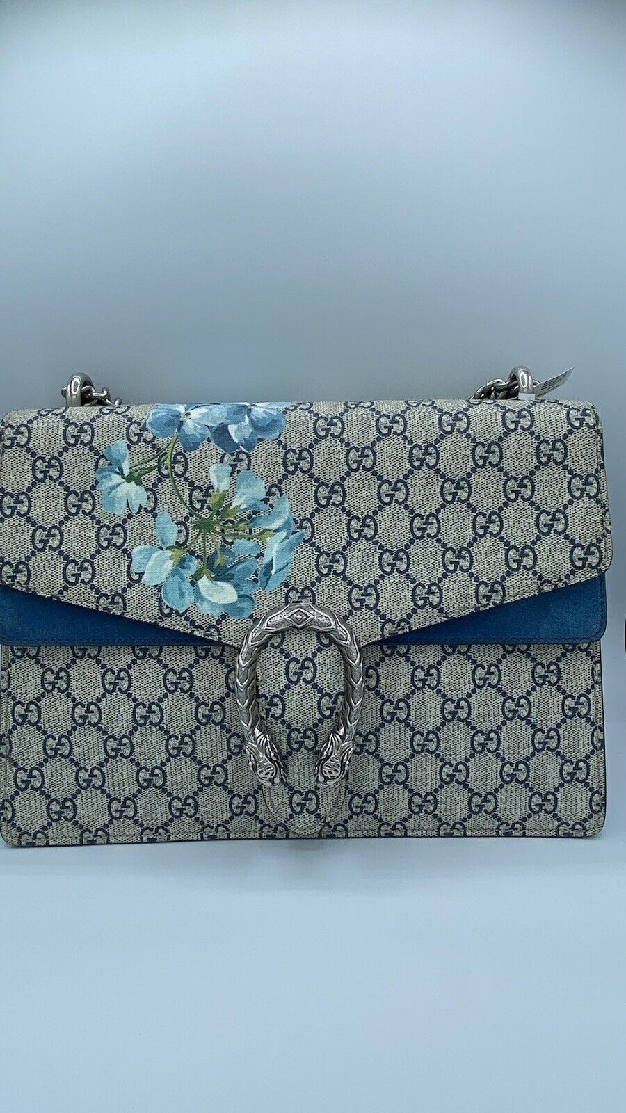 Gucci Dionysus GG Supreme Blue Medium Shoulder Bag CANVAS
