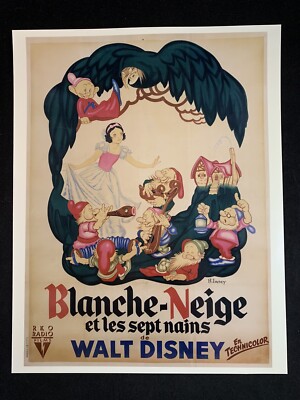 Vintage Blanche-Neige et les sept nains de Walt Disney Photo Print