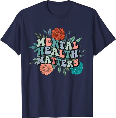 Mental Awareness Mental Health Matters Groovy Flower Unisex T-Shirt