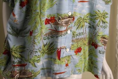 ERIKA Sz 2X or 1X Vintage Hawaii Surfing Cars Boats Camp ERIKA Sz 2X or 1X Vintage Hawaii Surfing Cars Boats Camp