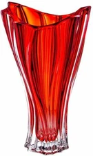 Red Vase 12 " Crystal Glass Flower Vase Home Decor Bohemia Crystal  Gift