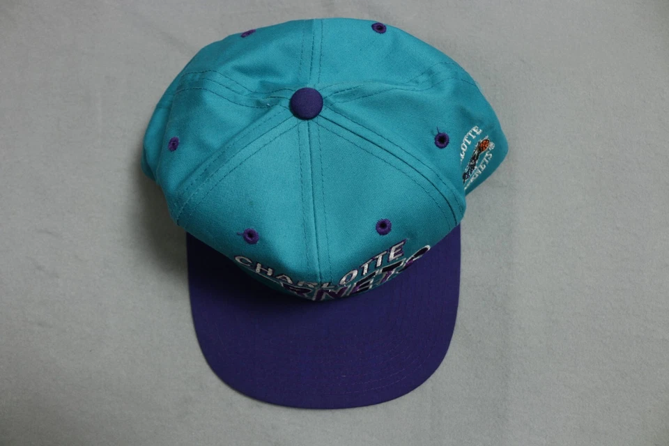 Vintage Charlotte Hornets Hat Cap Mens Snapback Blue Side Logo - Image 3 of 4