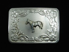 RF01157 VINTAGE 1970s HORSE WESTERN COWBOY DESIGN BELT BUCKLE