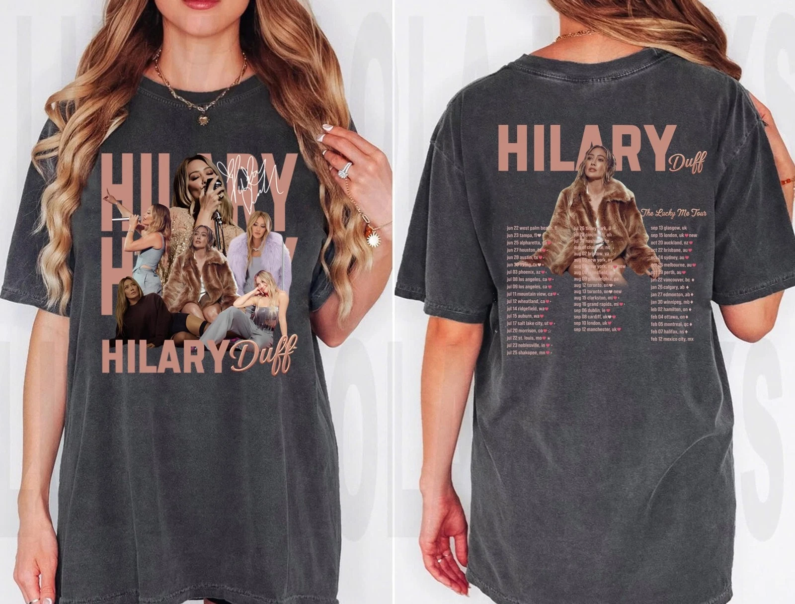 Hilary Duff Vintage The Lucky Me Tour 2026 Unisex T-shirt
