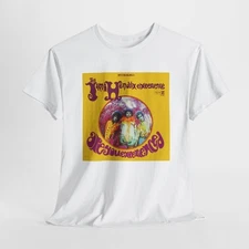 Vintage Psychedelic Graphic Tee, Unisex Heavy Cotton T-Shirt, Retro Jimi Hendrix