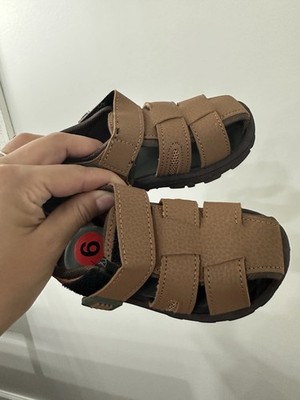 First Steps Boys Size 6 Sandals Brown  