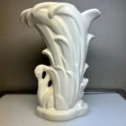 McCoy Pottery Swan Vase Art Deco 1940’s Ivory 9”