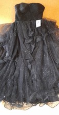 Schwarzes Ballkleid mit Volants und Glitzer -...