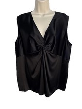 MARINA RINALDI Silk Blouse Tank Top Black Size 25 See Description 