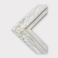 18 x 24 In stock-Traditional compo XL ornate corners wood frame,distressed White
