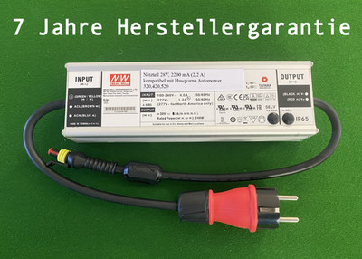 Netzteil, geeignet für Husqvarna Automower 320, 420, 520, 28V 2200 mA, 2,2 A