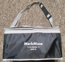 NEW MARKMUSE 204 PIECE-CHISEL/FINE DUAL TIP MARKERS-WITH CARRYING STORAGE BAG