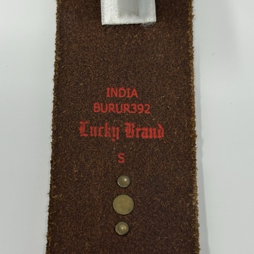 Lucky Brand Boho Embroidered 100% Leather Belt Small Dark Brown NWT - Picture 5 of 8