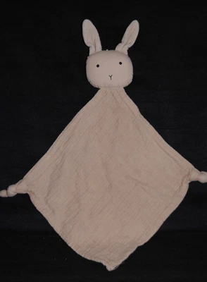 🍀Doudou Plat Lapin Lange Vieux Rose LIEWOOD Triangle Coton Gaze 2 Noeuds TTBE - Photo 1/2
