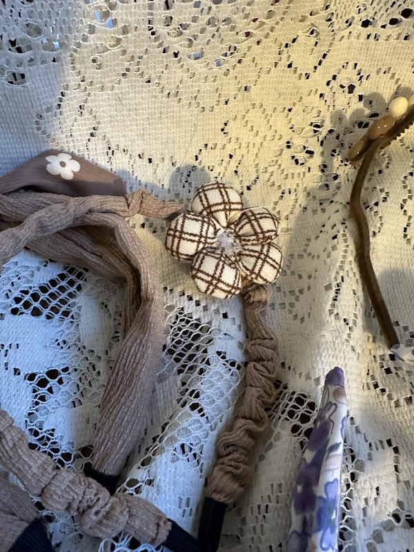 5 PRETTY BROWN SHADES FLORAL HAIRBANDS LOT#4