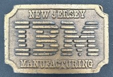Vintage IBM New Jersey Manufacturing Belt Buckle Hit Line Hitline USA