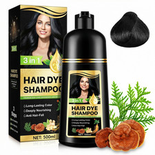 3-in-1 Hair Dye Shampoo 500ml – Natural Grey Coverage | Choose Colour | Vegan