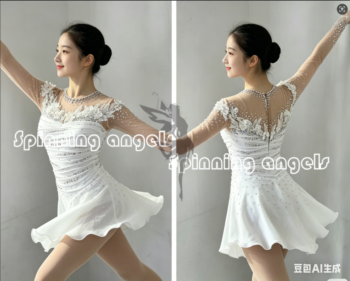 ladies ice skating dress Figure Skating Dress Women's Girls' Ice Skating Dress Sky Blue High Elasticity Training Competition Skating Wear Classic Crystal / Rhinestone Long Sleeve Ice Skating Figure Skating 2026